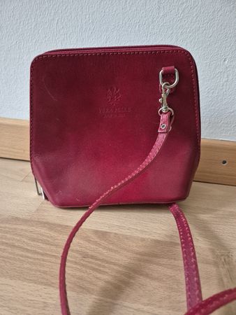 Handtasche Leder Rot Damen klein made in Italy