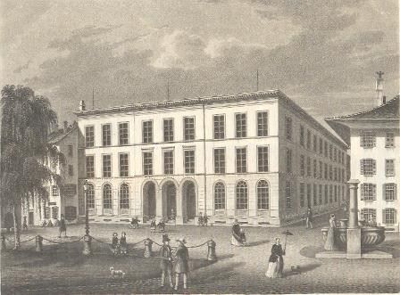 Stiche: Winterthur Schulhaus  Aquatinta 1853 – Gebraucht aus Rafz von Helvet32 1