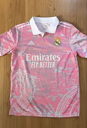 Real Madrid Jersey Adidas Pink Dragon Print Size M