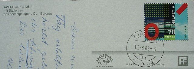 Cartes postales: AVERS-JUF mit Stallerberg - Postauto – D'occasion à Jona par philajona 2