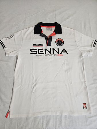 Polo Shirt McLaren Senna World Champion 1988 Weiss Grösse M