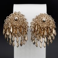 Vintage filigrane Chandelier - Ohrclips; goldfarben