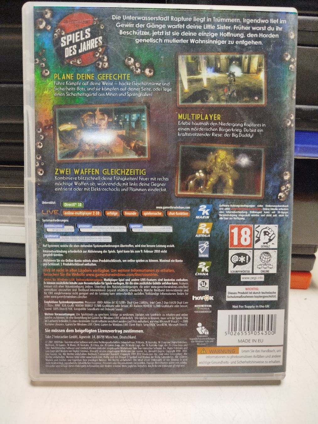 Microsoft Giochi: Bioshock 2 - PC DVD - Videospiel!!!(em48) – Usato da Künten venduto da Schnaepplihuus 1
