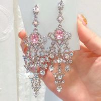Ohranhänger Rose kristal mit Strasssteinen