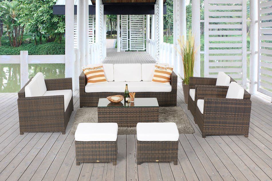 Viplounge Sofas: Rattan Loungeset mit dicken Sitzpolster – Neu und originalverpackt aus Uznach von viplounge 8