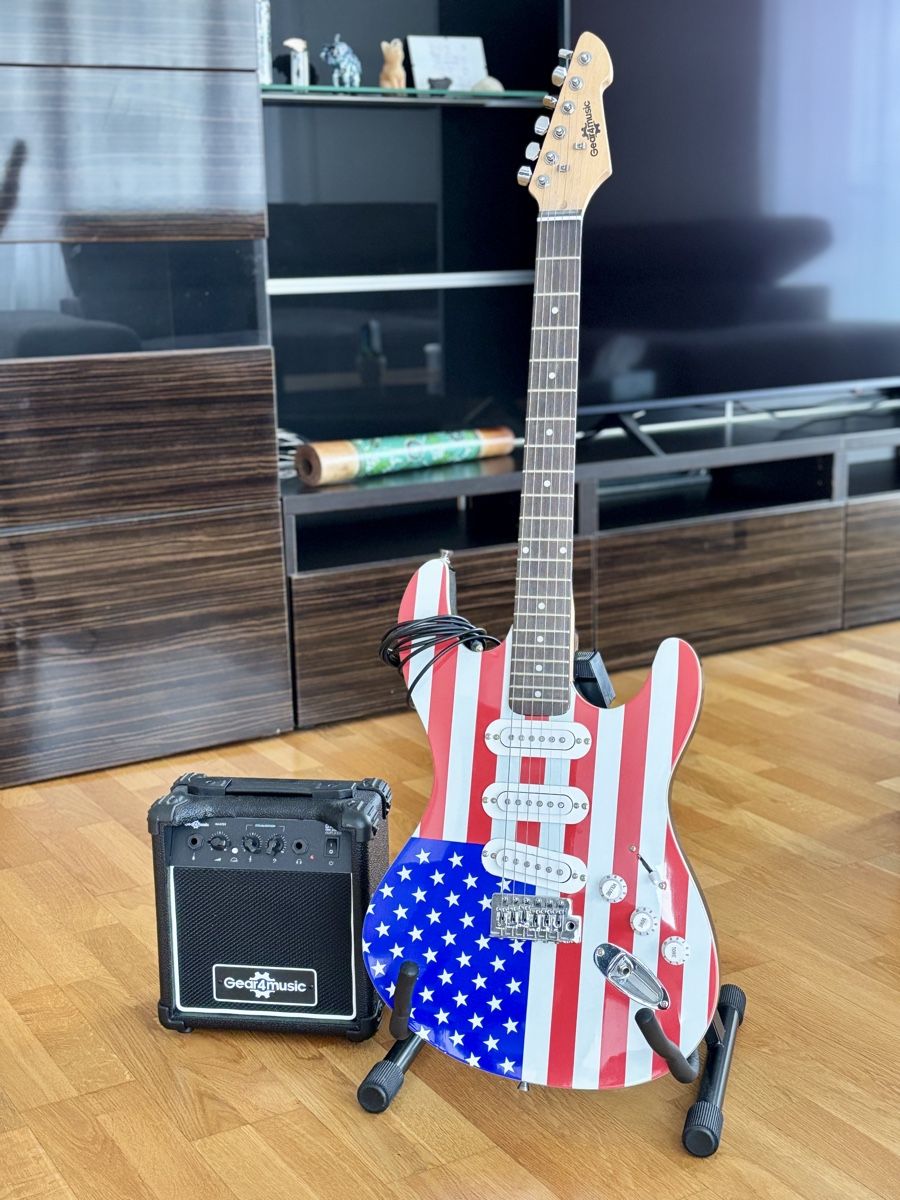 Strumenti musicali: E-Gitarre mit Verstärker und Ständer – Usato da Pfäffikon ZH venduto da sebian 2