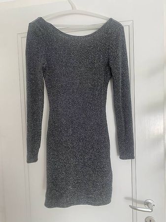 Elegantes Glitzerkleid grau/silber  Gr. 38