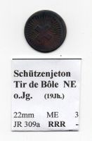(475) Schützen Jeton um 1850, Tir de Bôle, NE