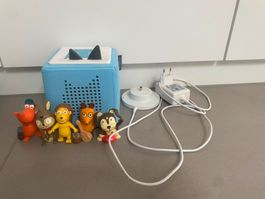 Toniebox blau mit 5 tollen Figuren, Ladestation und Netzteil