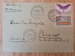 Flugpost, Swissair Europaflug vom 5.10.39, schöne Stempel