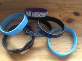 6er Set Hockey Silikon Armbänder