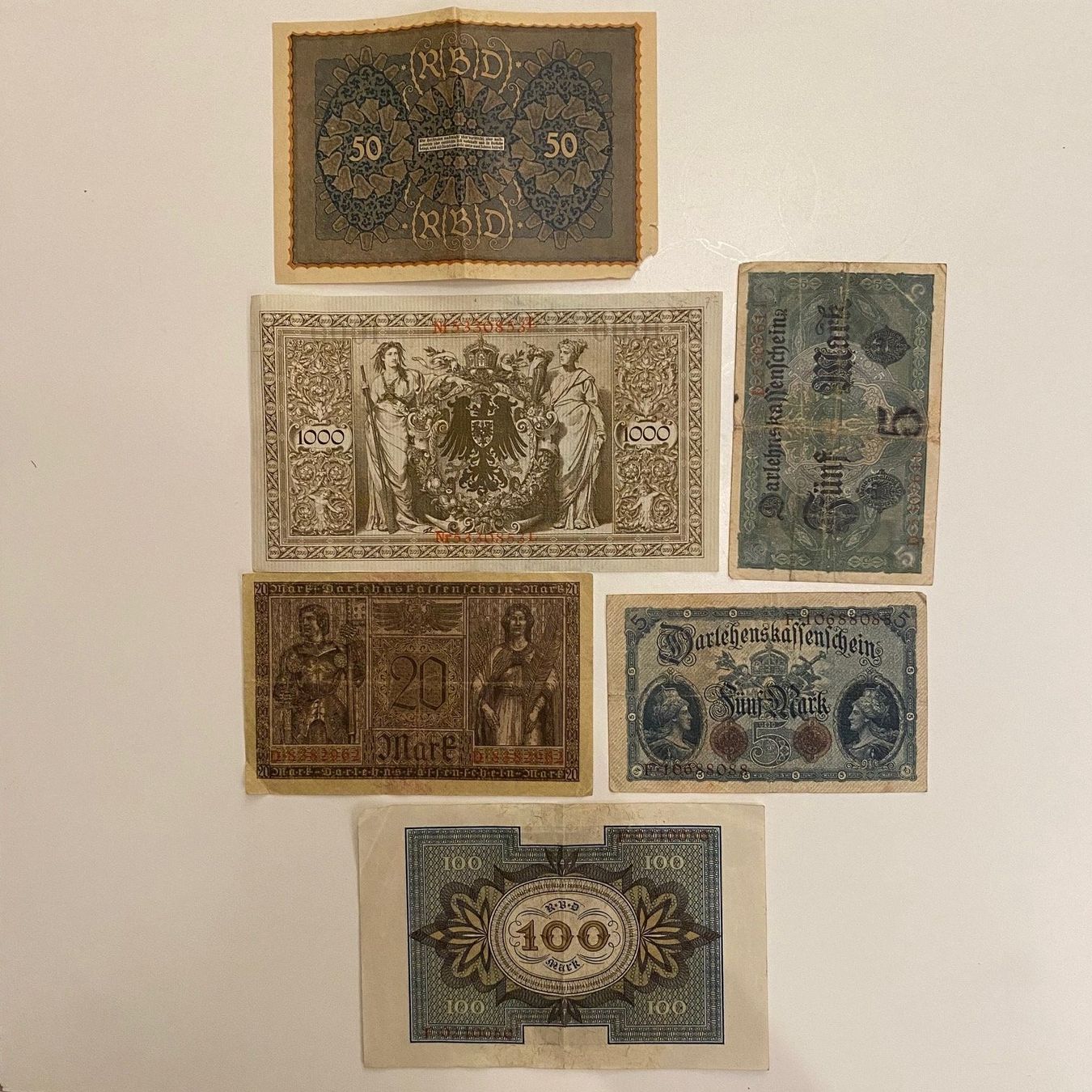 Banknoten: Mark - Reichsbanknote - verschiedene Daten – Gebraucht aus Strengelbach von alexandre09 1