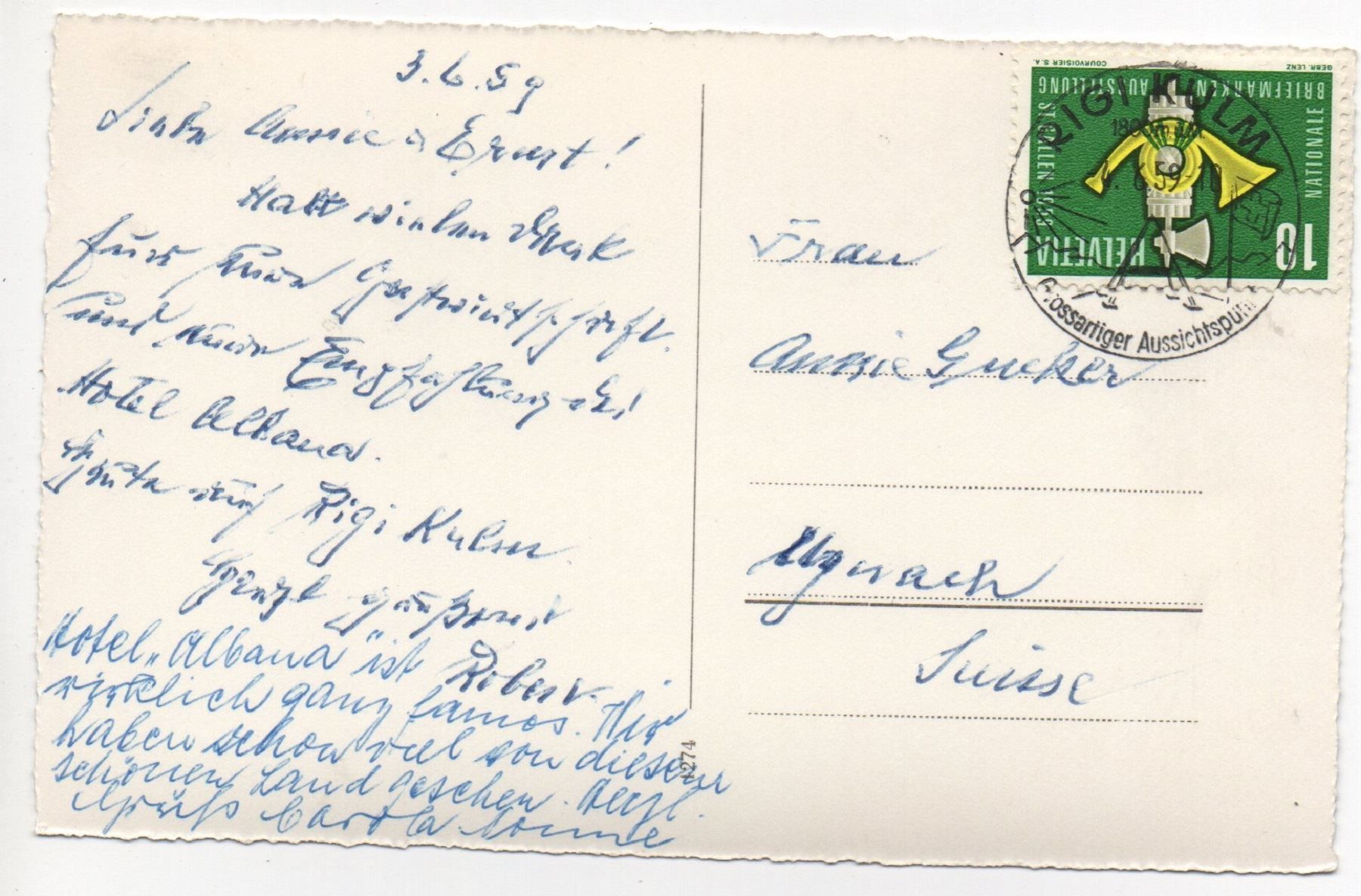 Ansichtskarten: 4-Bild-AK RIGI-KULM Arth-Rigi-Bahn – Gebraucht aus Jona von philajona 1