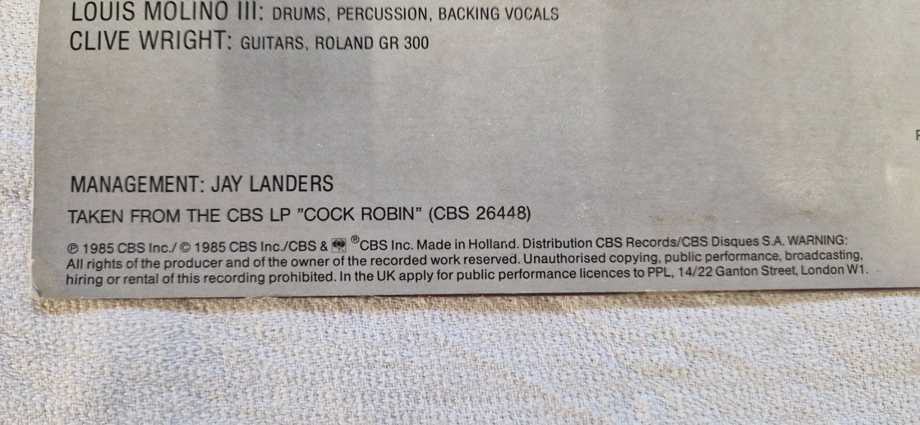 Schallplatten: Vinyl Single Cock Robin – Gebraucht aus Bilten von Mic2022 2