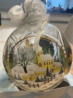 Weihnachtsbaumkugel, Mundgeblasen, Unikat mit Dorf