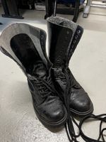 Schnürstiefel schwarz Leder
