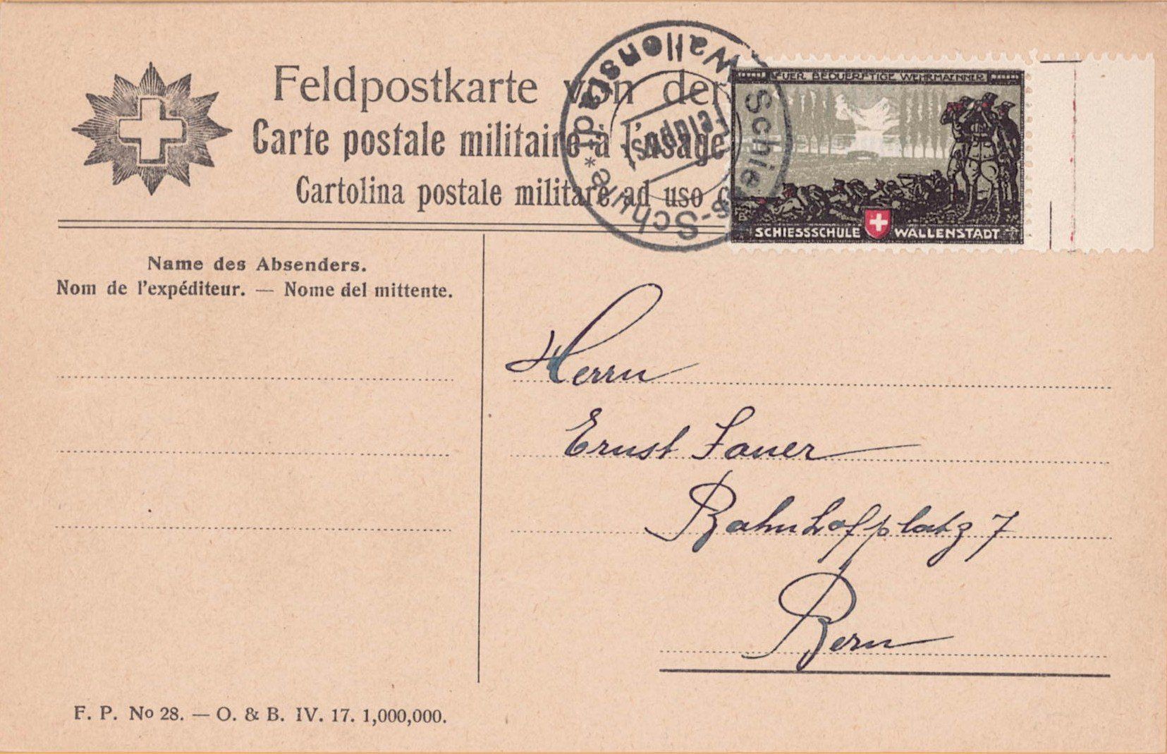 Tutti i francobolli: Feldpost mit ...... Schiessschule Wallenstadt – Usato da Bazenheid venduto da Sunneschy07