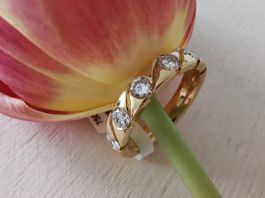18Kt. Gelbgold Brillant Alliance-Memoire Ring