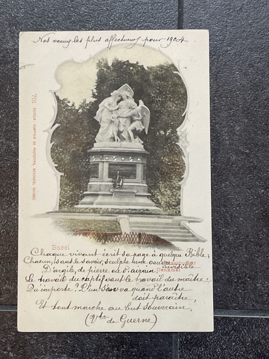 Cartoline postali: Alte Ansichtskarte Basel Strassburger-Denkmal – Usato da Strengelbach venduto da Aschatan5