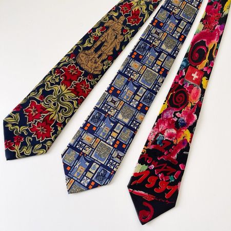 SET OF THE SILK HAND MADE TIES