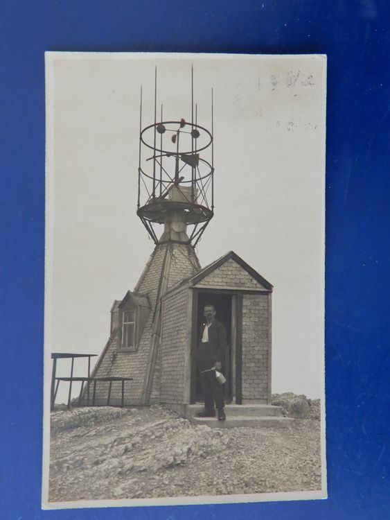 1920, Wetterwart vor Wetterwarte Säntis 2504 m, Photokarte Kaufen auf