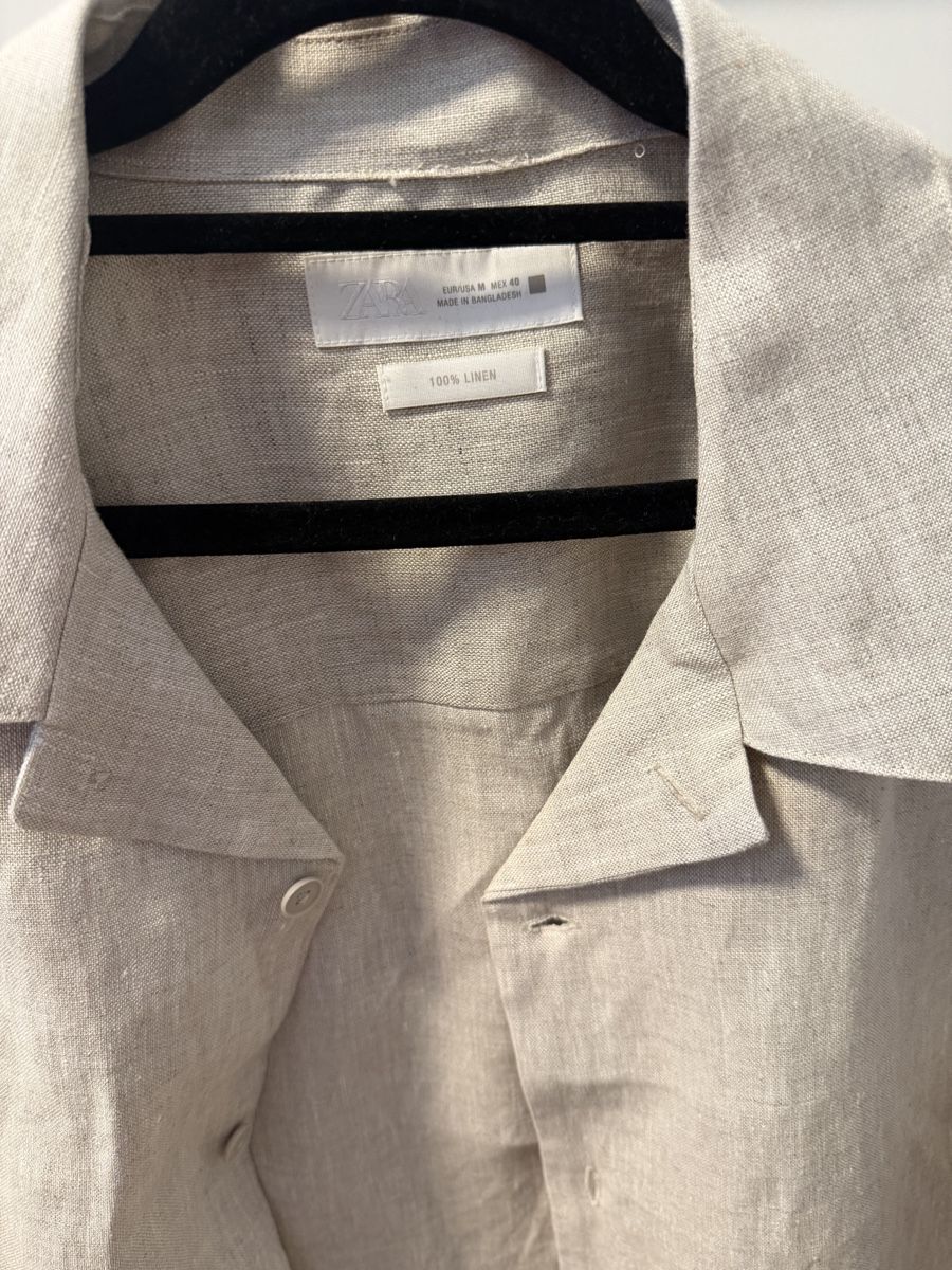 Zara Hemden: Zara Herren Leinenhemd kurzarm beige Grösse M  – Gebraucht aus Bassersdorf von Sandy456 3