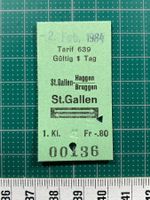 St.Gallen Haggen / Bruggen - St. Gallen, Bahnbillett SBB