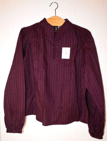 Damen Bluse dunkelrot gestreift Grösse S