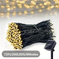 Solar Lichterkette für Aussen 22m, 200 LED, warmweiss