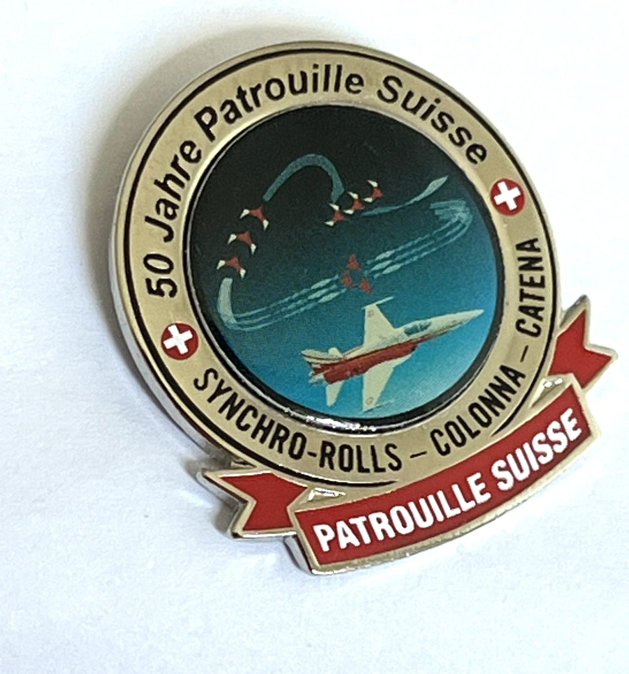 Schweizer Armee Placchette & Badge: Pin Schweizer Armee Patrouille Suisse Formation SynchroRolls – Usato da Kriens venduto da TSCH1
