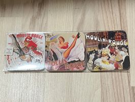 Schöne MOULIN-ROUGE-UNTERSETZER / 6er-Set / Top-Zustand