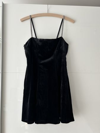 Zara Samtkleid Schwarz, Gr. M, NEU