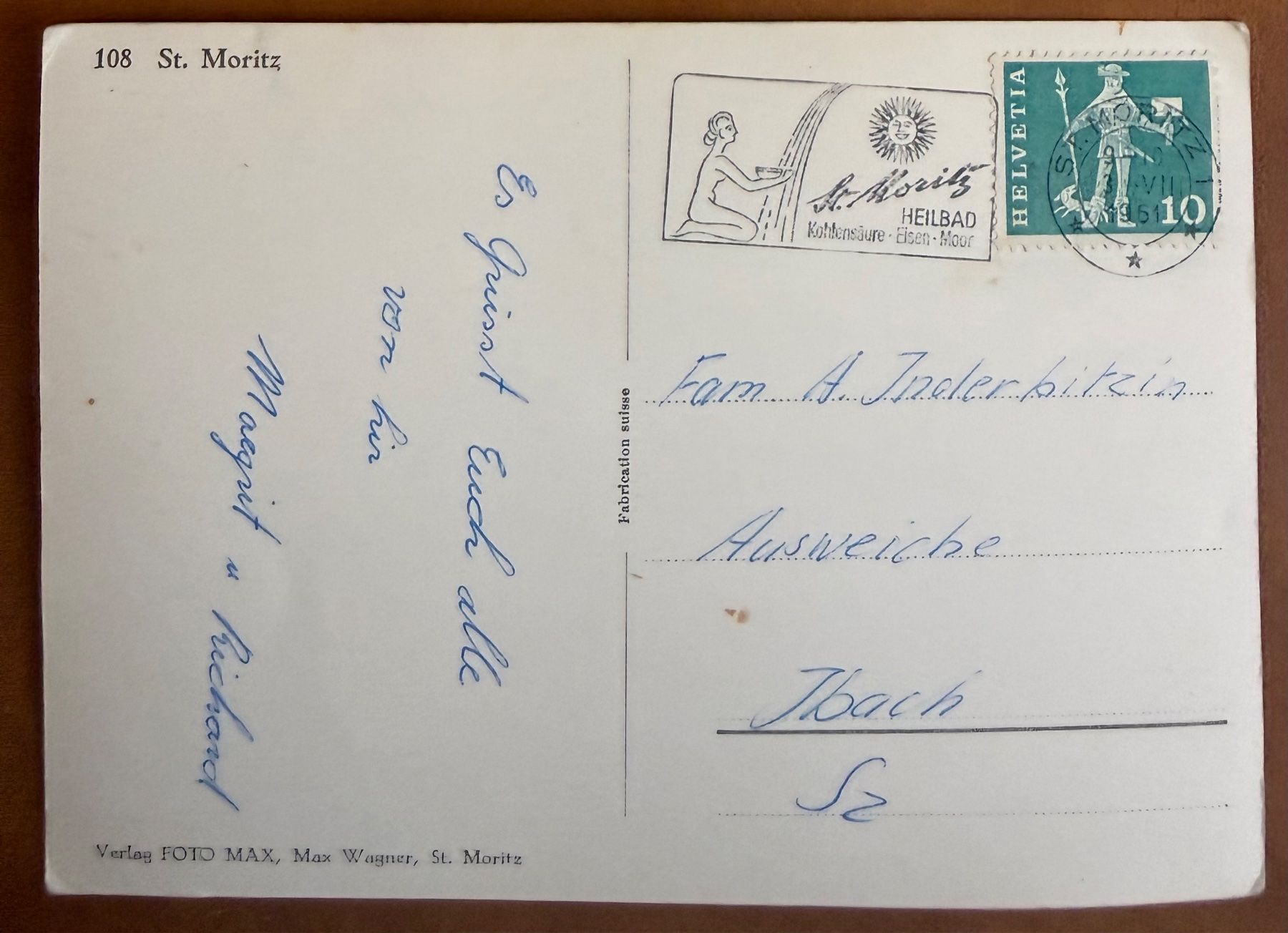 Cartoline postali: St. Moritz - Chevaux 1961 – Usato da Lutry venduto da Ediego 1