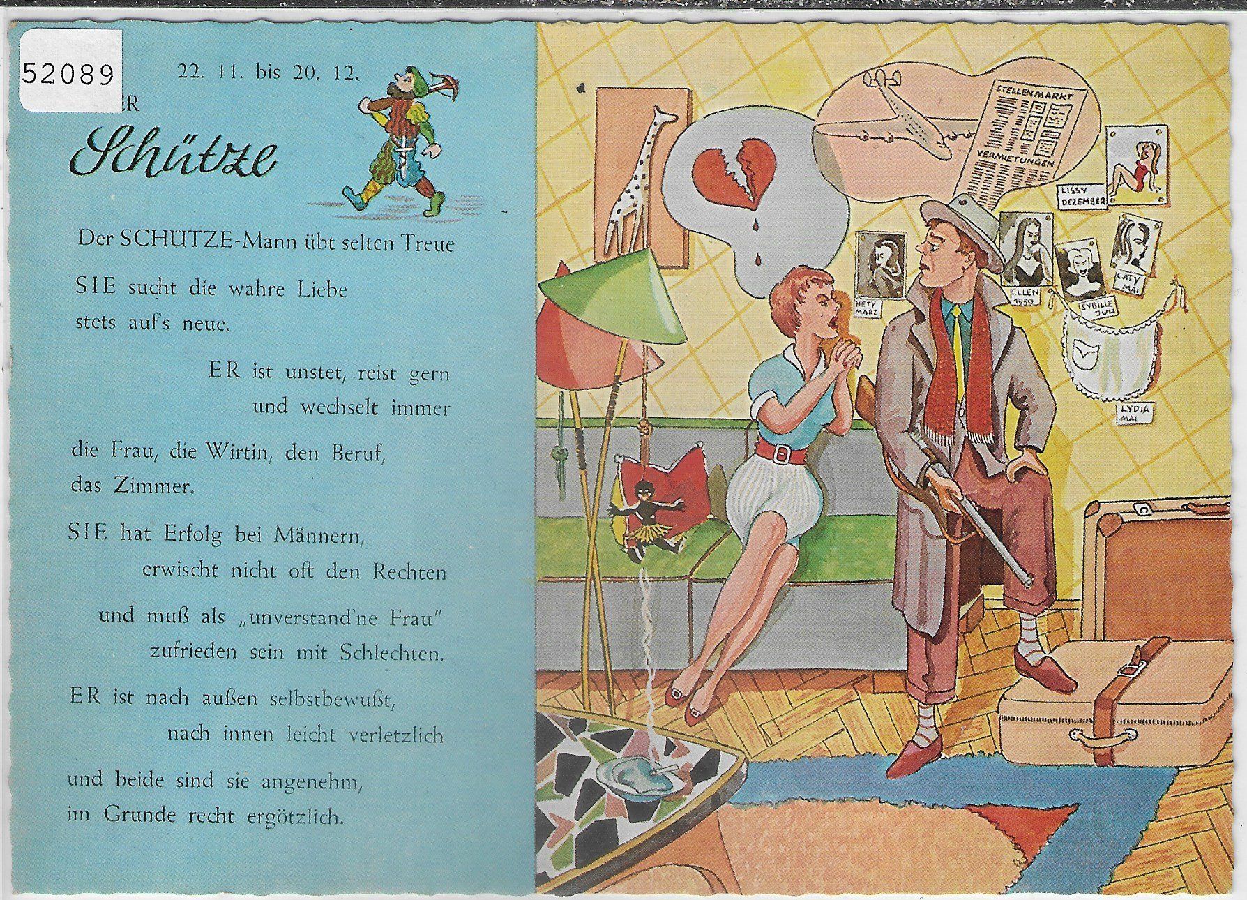 Cartoline postali: Humor - Horoskop - Schütze – Usato da Ettingen venduto da Kartenplanet