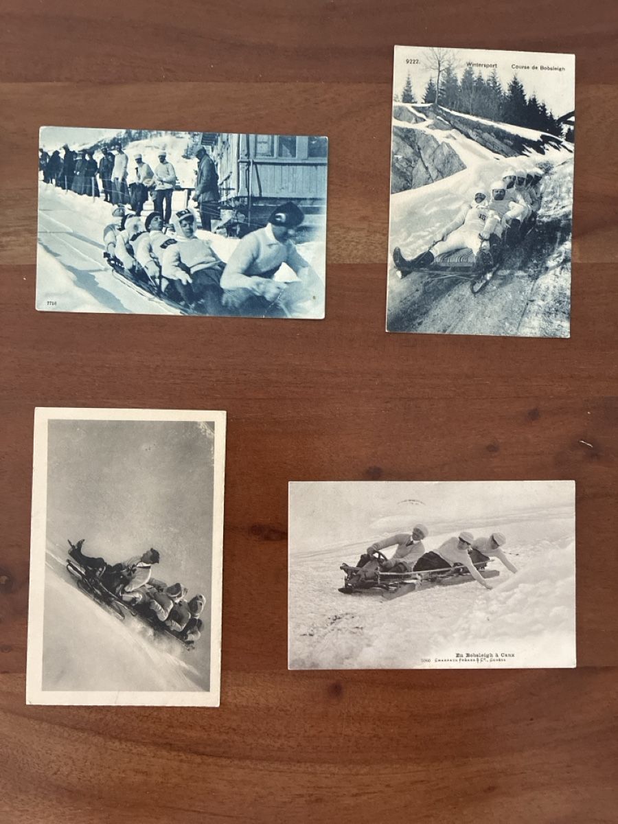 Cartoline postali: 8 Ansichtskarten Schweiz vom Bob fahren C – Usato da Oftringen venduto da Cla.vD.74 2