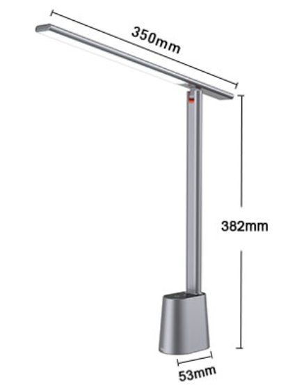 Dual-Arm LED Schreibtischlampe - 3 Farben, Dimmbar, USB-aufladbar, Mit Stifthaltern - Für Büro & Lernen