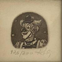 2x Clown- Radierungen   KAI Papillon - Edition 