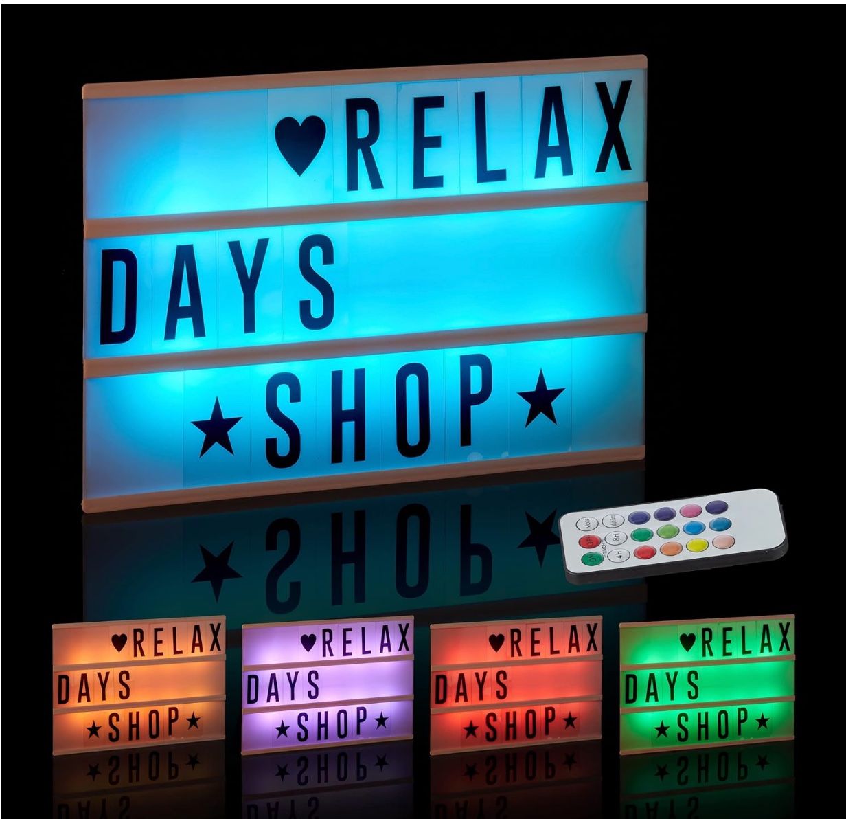 Lampen: Leuchtkasten, weiß Lightbox mit Farbwechsel, 85 Buchstaben – Neu und originalverpackt aus Bülach von StoreInShop.com 3