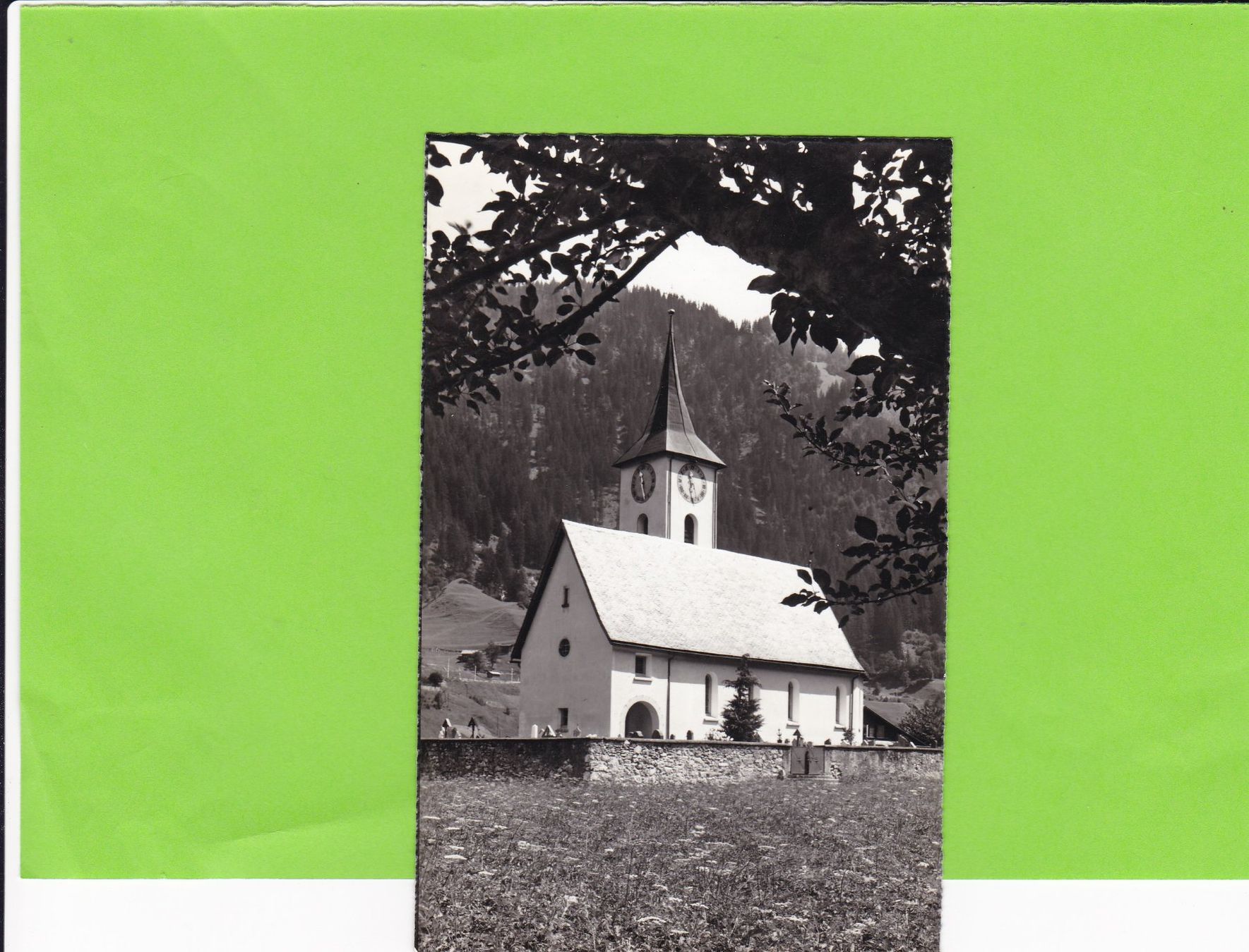 Ansichtskarten: Klosters-Serneus, Ref. Kirche – Gebraucht aus St. Peterzell von neckertal