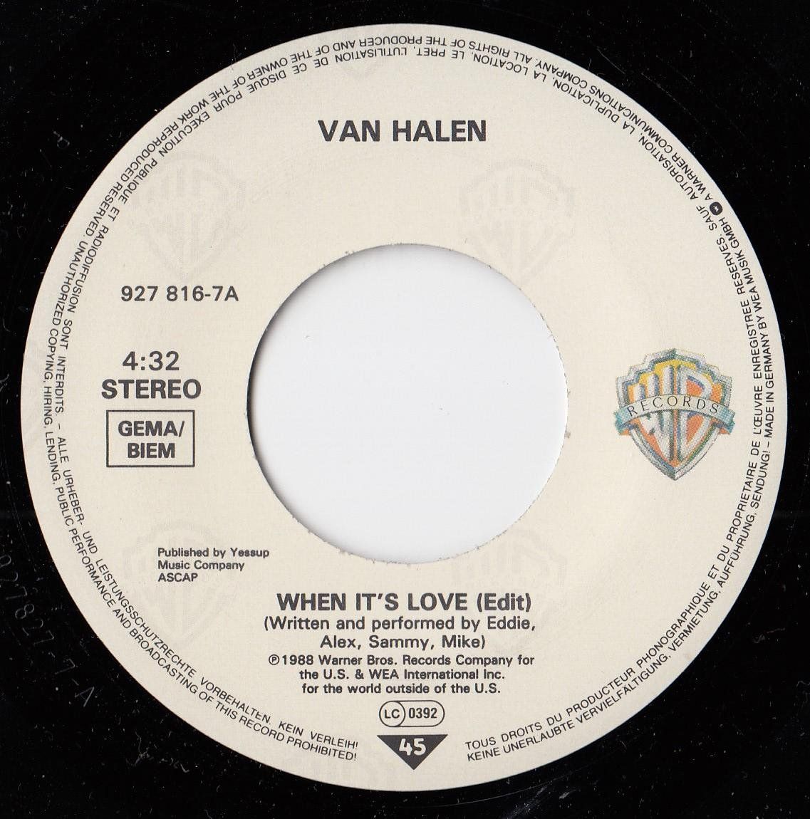 Schallplatten: Van Halen Vinyl Single von 1988 – Gebraucht aus Volketswil von Abcrecords 2