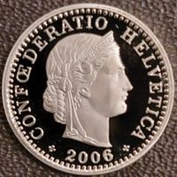 20 Rappen 2006 pp / aus Münzsatz  / in einer Münzkapsel