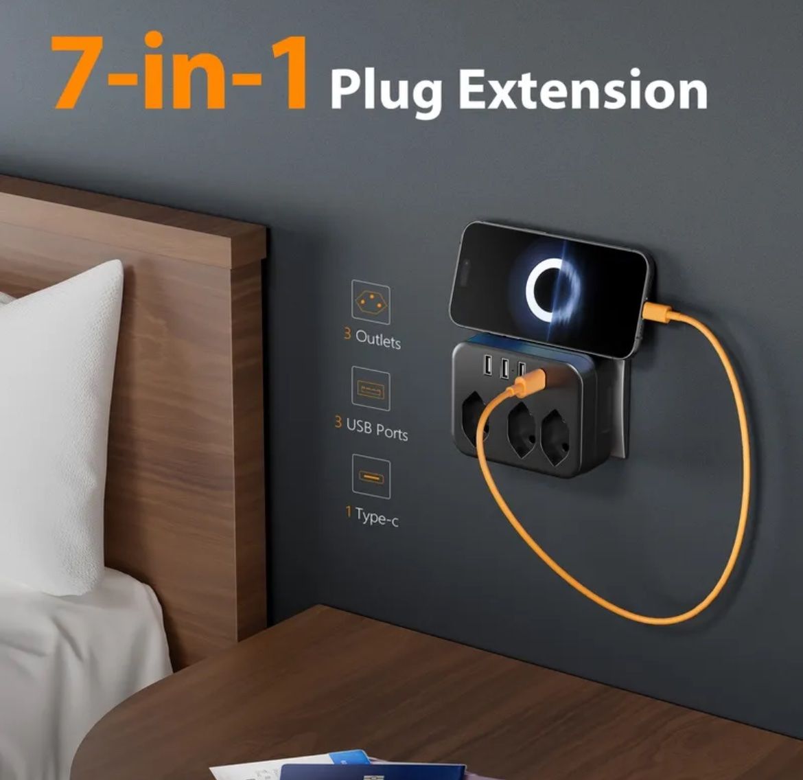 Spine: Ciabatta Multipresa 7 in 1, USB C, Compatta – Nuovo e nell'imballaggio originale da Novazzano venduto da GioStore
