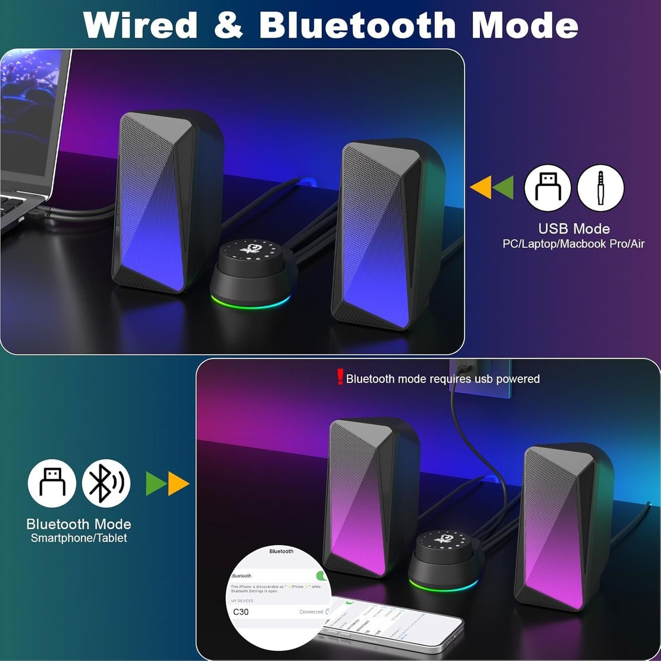 Lautsprecher: Computer Boxen LED Stereo USB 3,5mm Aux – Neu und originalverpackt aus St. Gallen von sch_zsz7 2