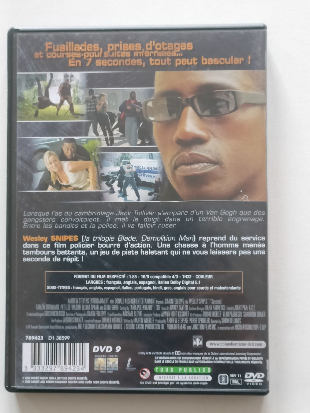 Tutti i DVDs: DVD 7 Secondes-Wesley Snipes-Action Thriller Fr,All,It,E,Ang – Usato da Vernayaz venduto da pet_qh5r 1