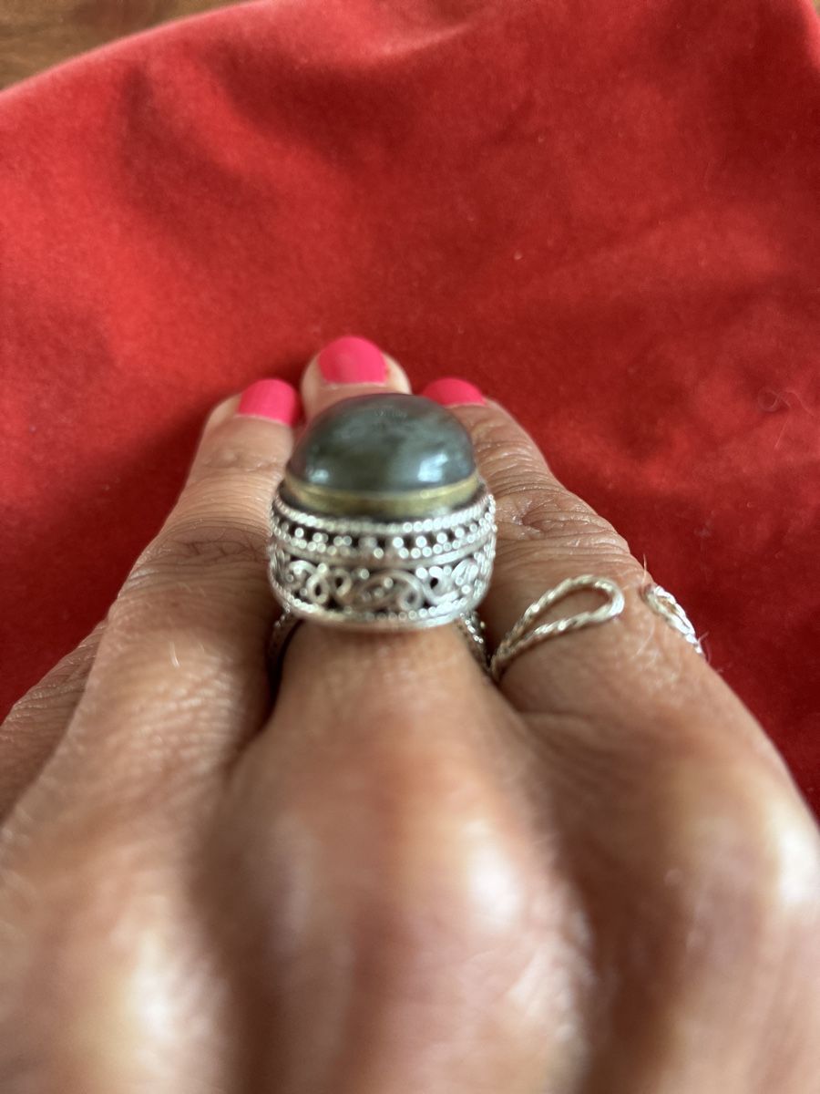 Ringe: Silberring mit Labradorit Stein, Vintage Look, Grösse 18 – Neu (gemäss Beschreibung) aus Killwangen von Fefy 3