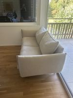 Sofa light beige fabric 2-seater acceptable condition