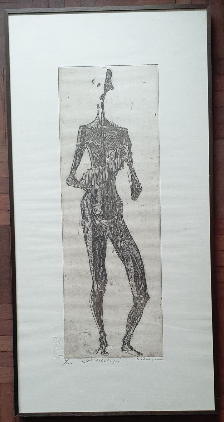 Grafiken & Lithographien: E.Hebeisen "Der Bänkelsänger", Lithographie, gerahmt – Gebraucht aus Kreuzlingen von Rschweiz1