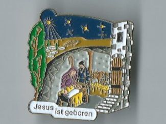 Placchette & Badge: Weihnachts-Pin "Jesus ist geboren" – Usato da Zürich venduto da t24_de