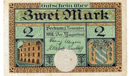Beckum 2 Mark 01.11.1918 VZ-VZ+ Brunnenszene