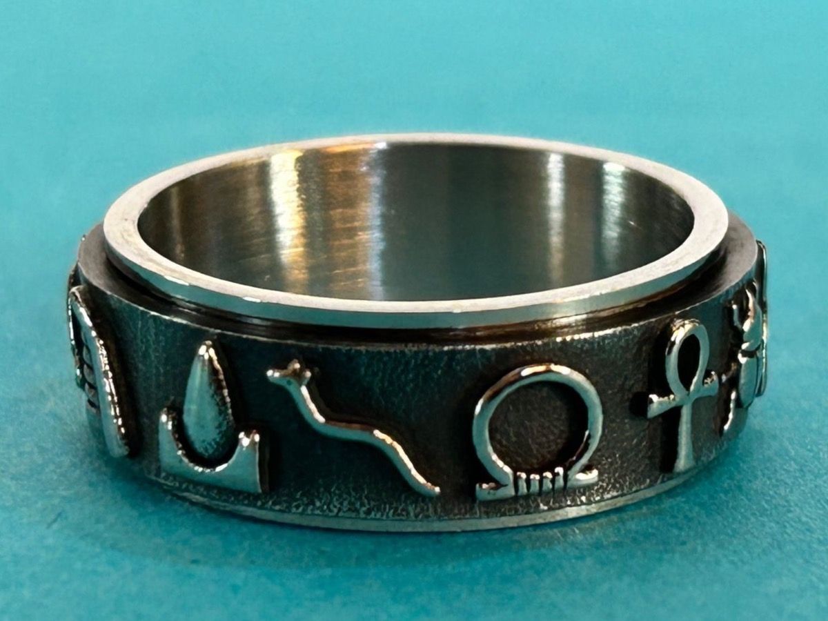 Anelli: Fingerring Edelstahl Glyphen (61) – Nuovo e nell'imballaggio originale da Laufen venduto da Bellavitaboom